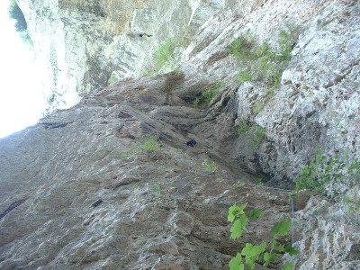 Grotte Sarrazine, départ de Roots